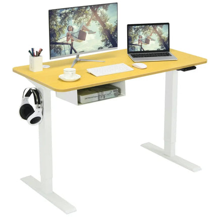 48-Inch Electric Standing Adjustable Desk with Control Panel and USB Port-Natural Costway
