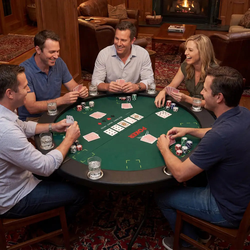 48 Inch Foldable Poker Table with 8 Cup Holders and Padded Edges-Green - Green - Game Room