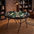 48 Inch Foldable Poker Table with 8 Cup Holders and Padded Edges-Green - Green - Game Room