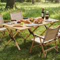 48 Inch Folding Camping Table with Carry Bag for Backyard-Natural - Natural - Camping Furniture