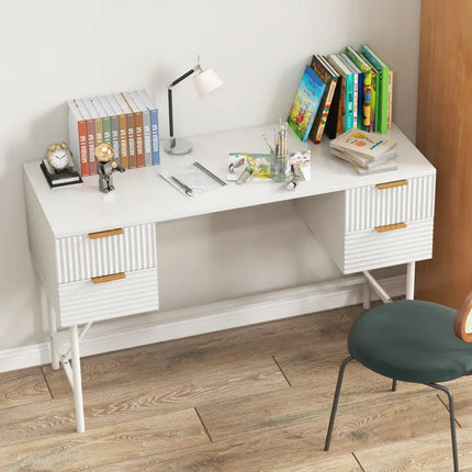 48 Inch Home Office Computer Desk with 4 Drawers-White Costway