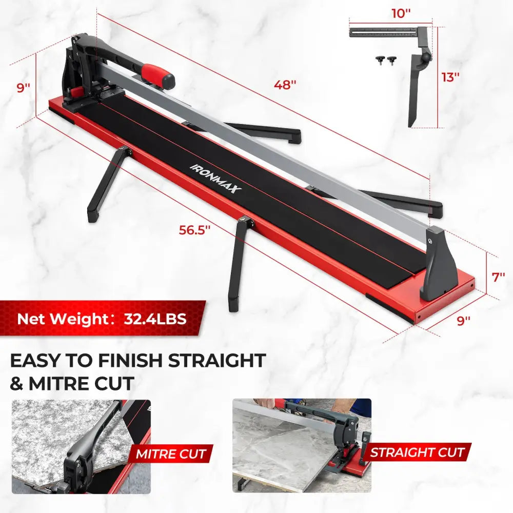 48 Inch Manual Tile Cutter Porcelain Cutter Machine - Black - Garages