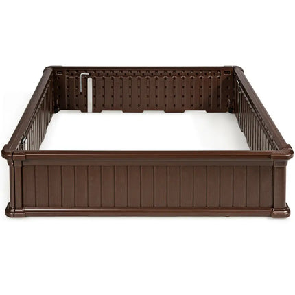 48 Inch Raised Garden Bed Planter for Flower Vegetables Patio-Brown - Brown - Raised Garden Beds