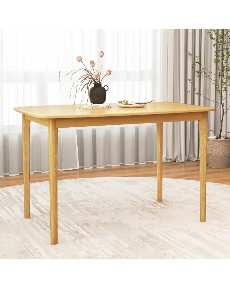 48 Inch Solid Wood Dining Table with Rubber Wood Supporting Legs for Kitchen Dining Room-Natural - Natural - Dining