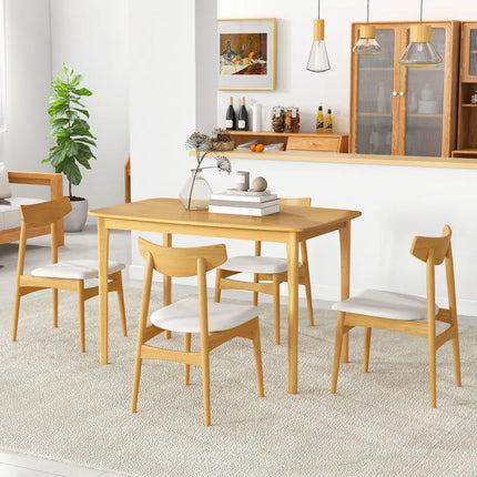 48 Inch Solid Wood Dining Table with Rubber Wood Supporting Legs for Kitchen Dining Room-Natural Costway