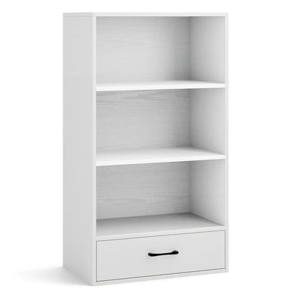 48 Inch Tall 4 Tiers Wood Bookcase with Drawer-White Costway
