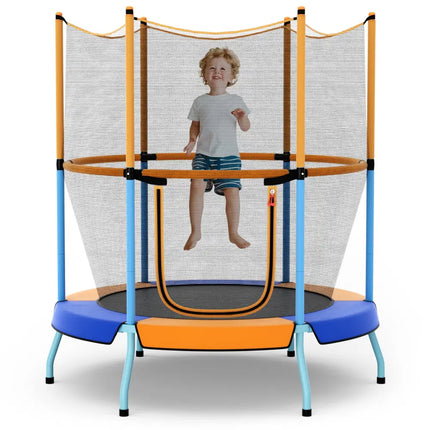 48 Inch Toddler Trampoline with Safety Enclosure Net-Orange - Orange - Trampolines