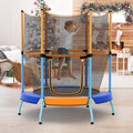 48 Inch Toddler Trampoline with Safety Enclosure Net-Orange - Orange - Trampolines