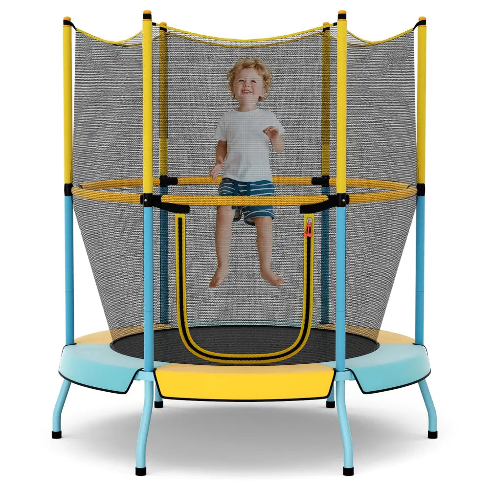 48 Inch Toddler Trampoline with Safety Enclosure Net-Yellow - Yellow - Trampolines