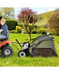 48 Inch Tow-Behind Lawn Sweeper with 26/27 Cu.FT Hopper Bag - Black - Lawn Care Tools
