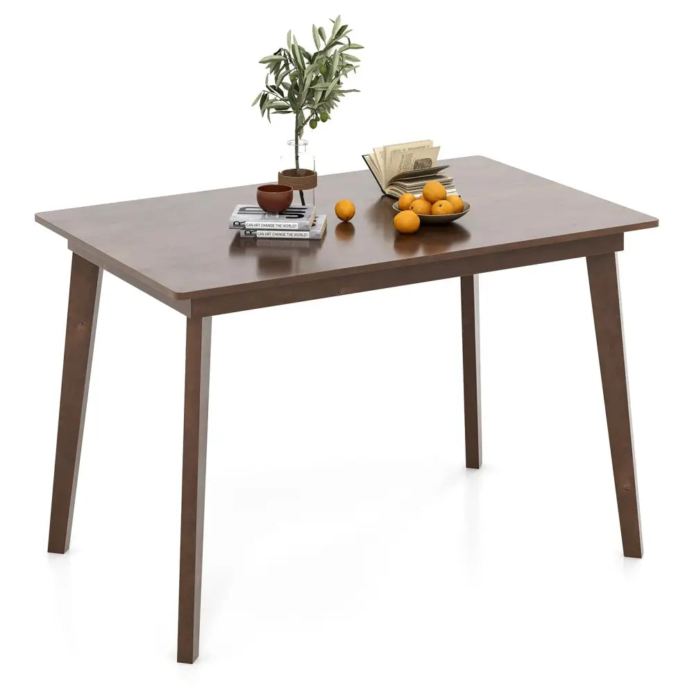 48 Inch Wooden Dining Table with Rubber Wood Legs for 4 People-Brown - Brown - Dining Tables