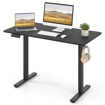 48 Inch x 24 Inch Ergonomic Electric Standing Desk with 3 Memory Settings for Home Office-Black Costway