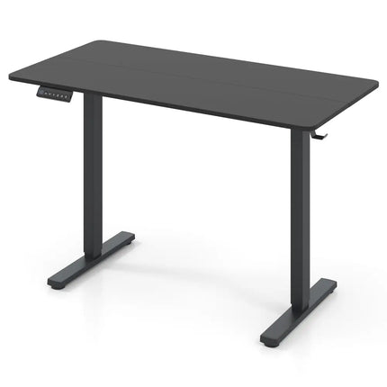48 Inch x 24 Inch Ergonomic Electric Standing Desk with 3 Memory Settings for Home Office-Black Costway
