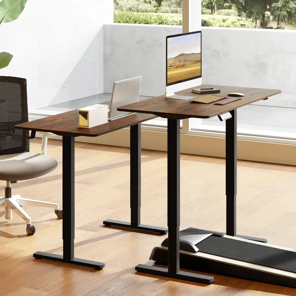 48 Inch x 24 Inch Ergonomic Electric Standing Desk with 3 Memory Settings for Home Office-Rustic Brown - Rustic Brown