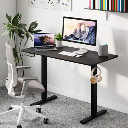 48 Inch x 24 Inch Ergonomic Electric Standing Desk with 3 Memory Settings for Home Office-Black Costway