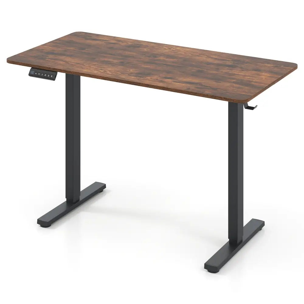 48 Inch x 24 Inch Ergonomic Electric Standing Desk with 3 Memory Settings for Home Office-Rustic Brown - Rustic Brown