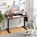 48 Inch x 24 Inch Height Adjustable Electric Standing Desk with 2 Drawers-Rustic Brown - Rustic Brown - Standing Desks