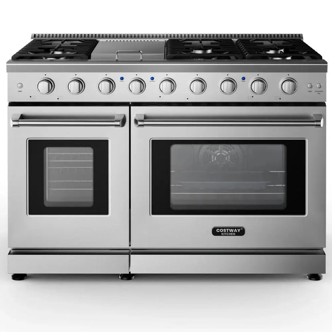 48 Inches Freestanding Natural Gas Range with 7 Burners Cooktop Costway