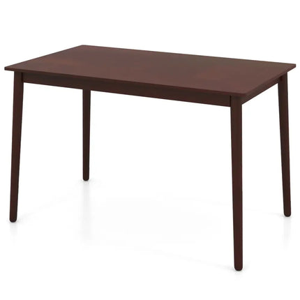 48 Inches Mid Century Dining Table for 4 with Rubber Wood Legs-Brown Costway