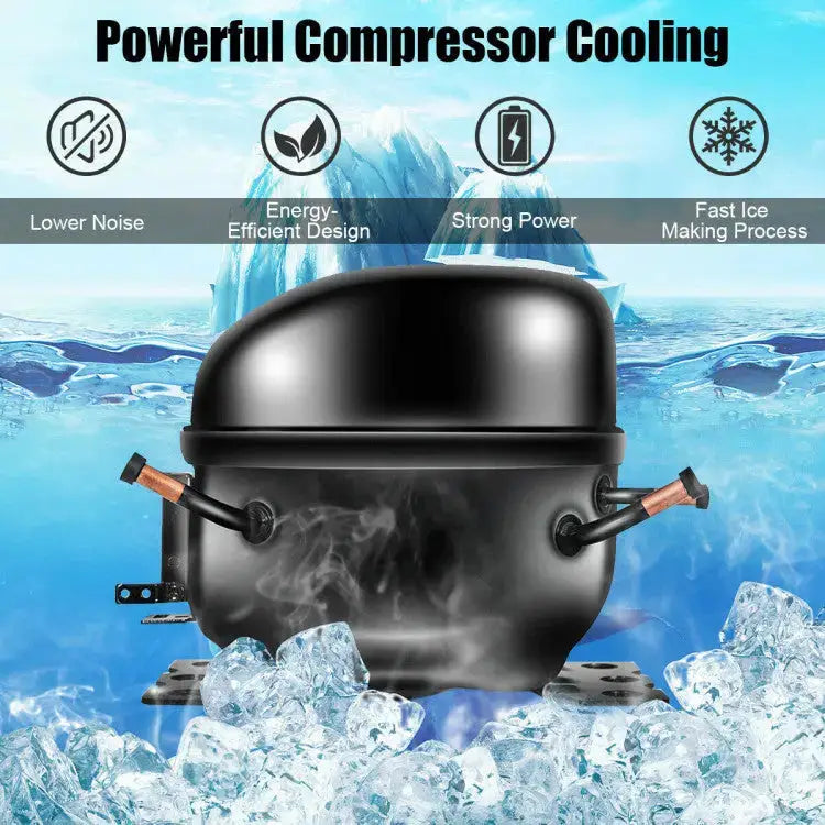 48 lbs Stainless Self-Clean Ice Maker with LCD Display Panel Costway