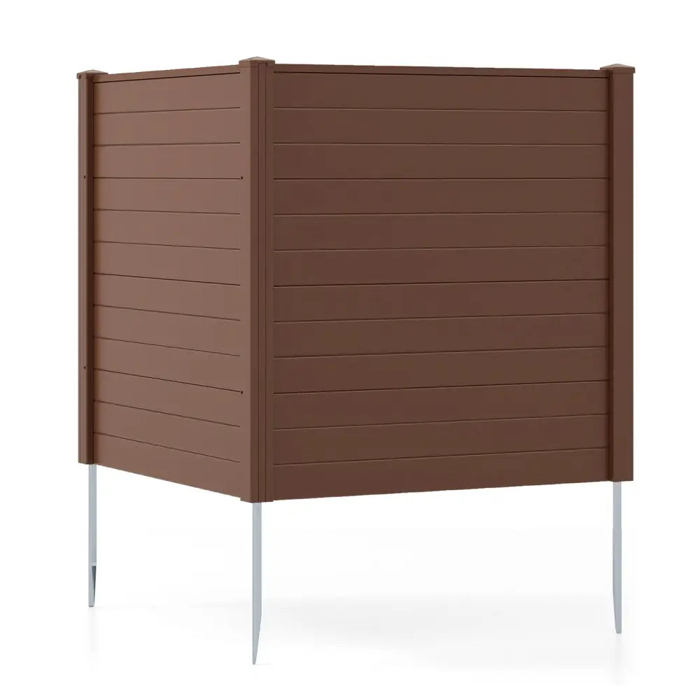 48’’ W x 48’’ H Outdoor Privacy Fence Screen Air Conditioner Fence with Galvanized Metal Ground Stakes-Brown - Brown