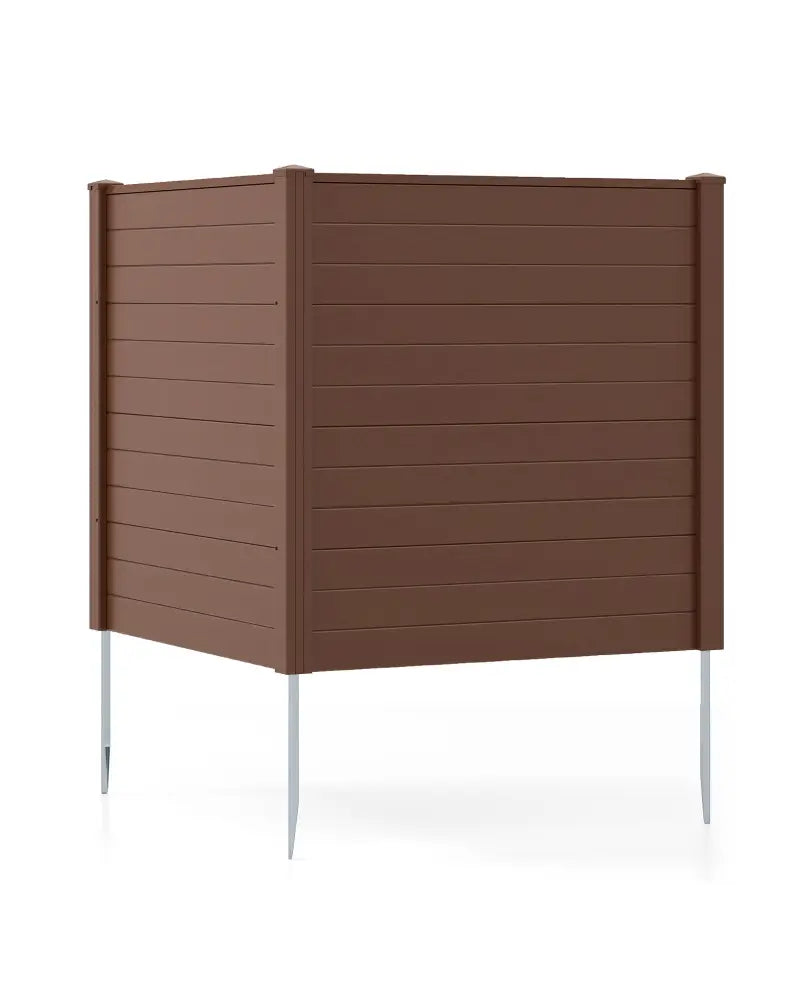48’’ W x 48’’ H Outdoor Privacy Fence Screen Air Conditioner Fence with Galvanized Metal Ground Stakes-Brown - Brown