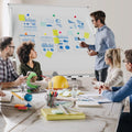 48 x 36 Inches Rolling Double-Sided Whiteboard with Magnetic Surface-White - White - Home Office