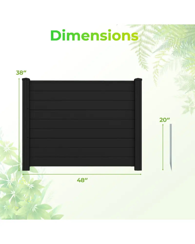 48 x 38 Inch Air Conditioner Fence 3 Panels with Metal Ground Stakes for Patio Backyard-Black - Black - Outdoor Privacy