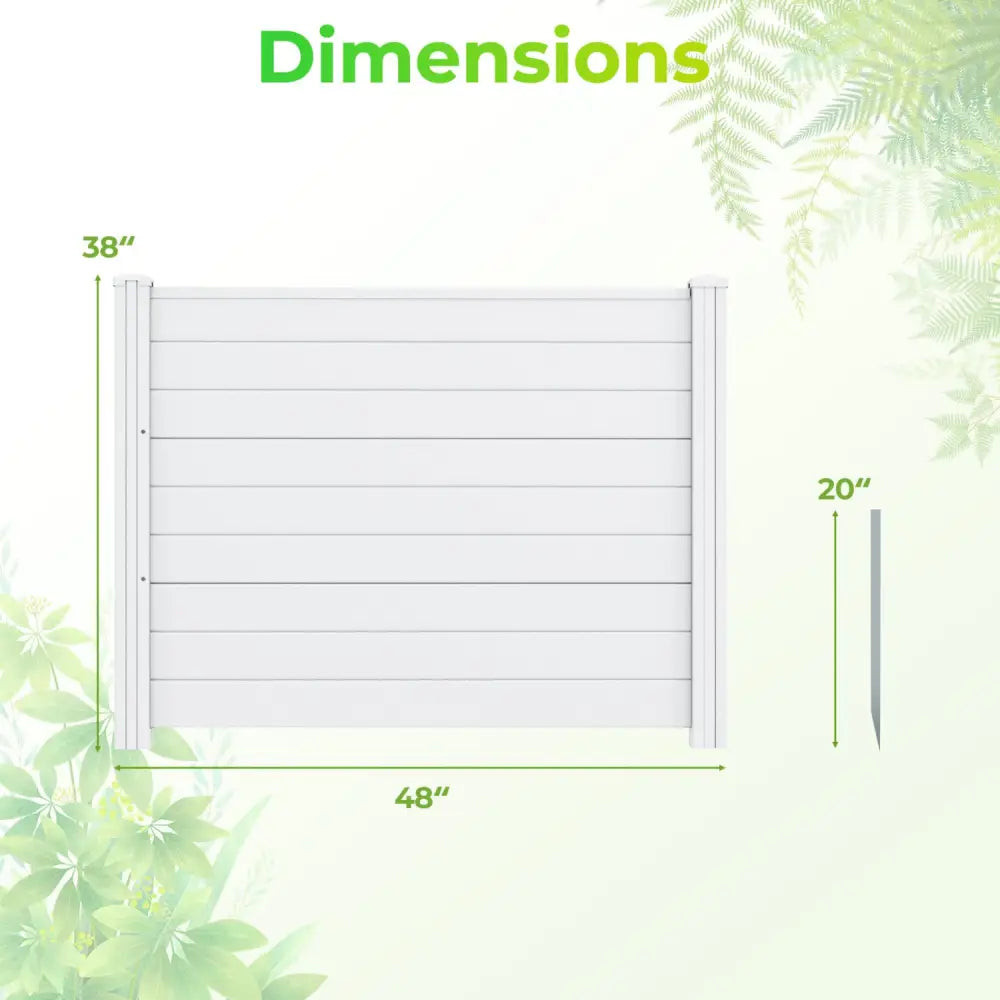 48 x 38 Inch Air Conditioner Fence 3 Panels with Metal Ground Stakes for Patio Backyard-White - White - Outdoor Privacy