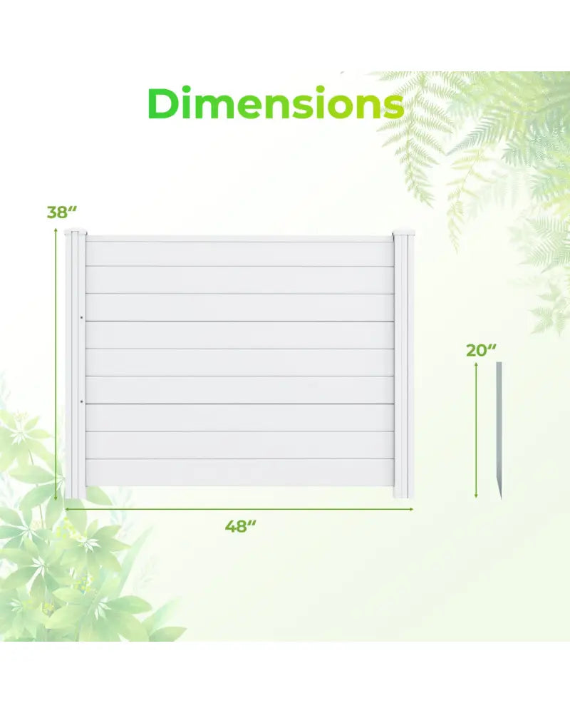 48 x 38 Inch Air Conditioner Fence 3 Panels with Metal Ground Stakes for Patio Backyard-White - White - Outdoor Privacy