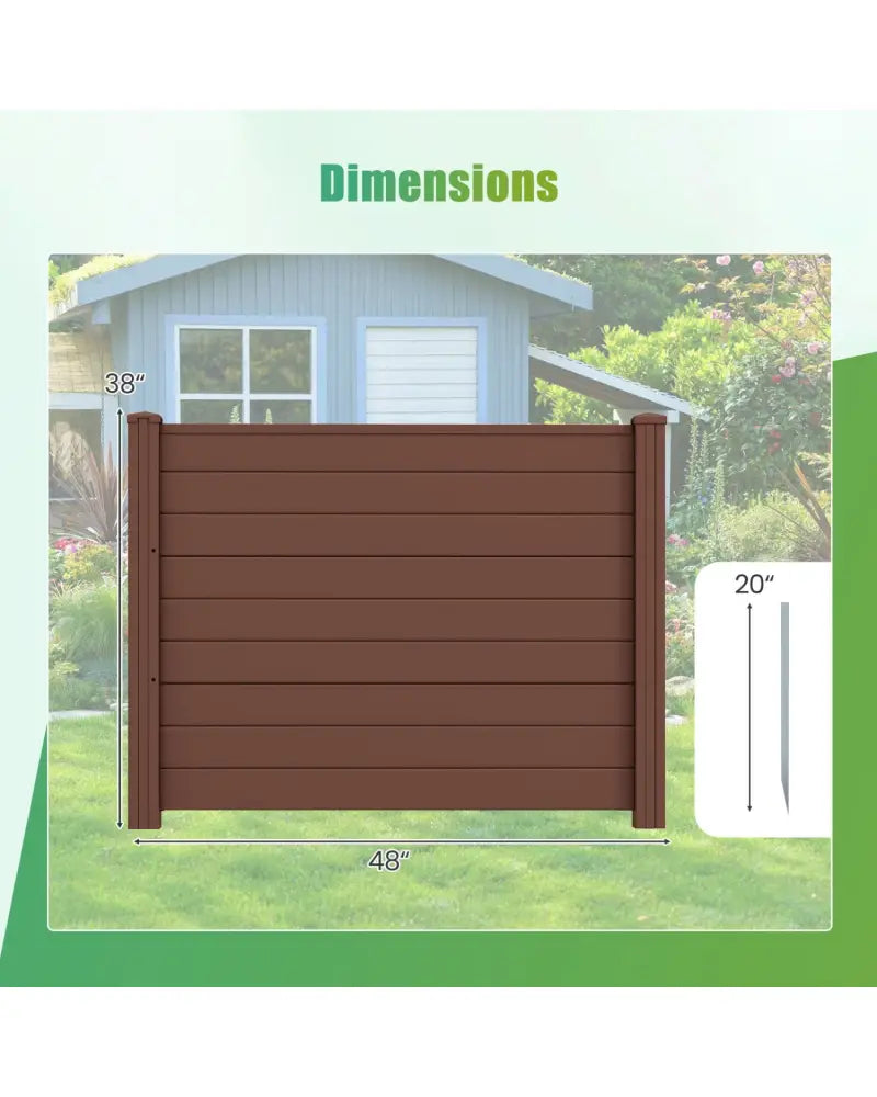 48 x 38 Inches Air Conditioner Fence 2 Panels Outdoor Privacy Fence-Brown - Brown - Outdoor Privacy Screens