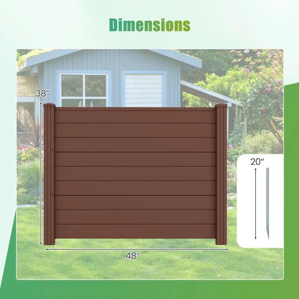 48 x 38 Inches Air Conditioner Fence 2 Panels Outdoor Privacy Fence-Brown - Brown - Outdoor Privacy Screens