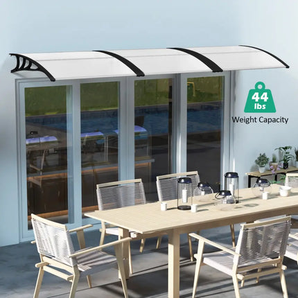 48 x 40 Inch Outdoor Front Door Window Awning Door Canopy Exterior-Black - Black - Outdoor Shades