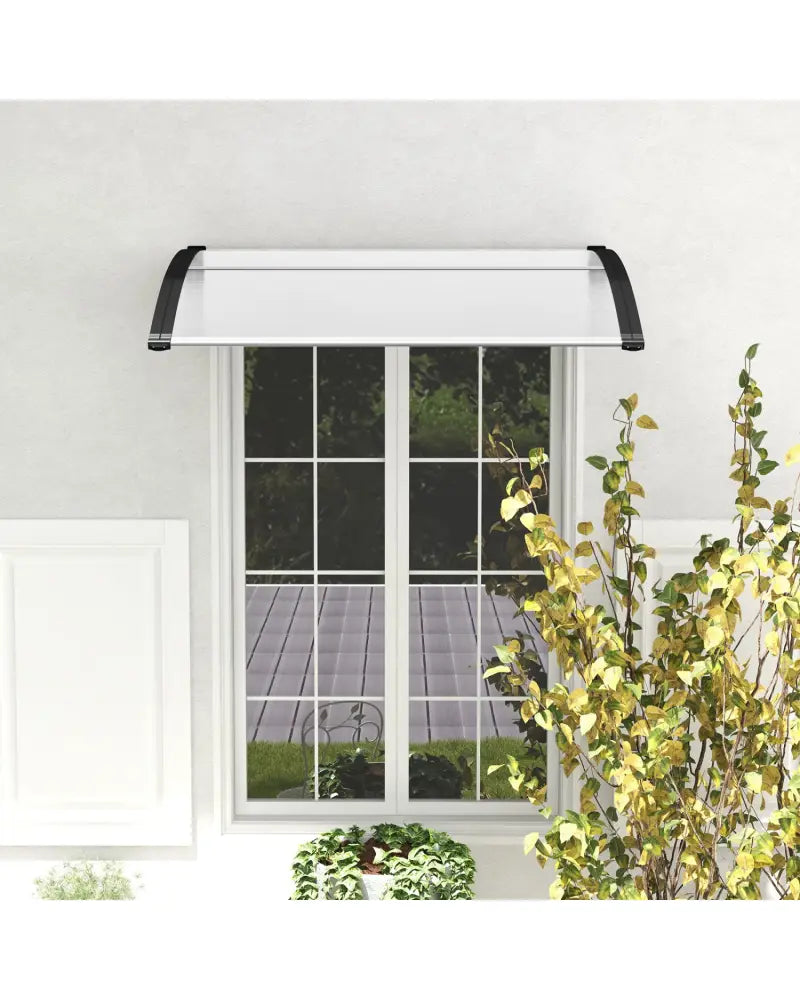 48 x 40 Inch Outdoor Front Door Window Awning Door Canopy Exterior-Black - Black - Outdoor Shades