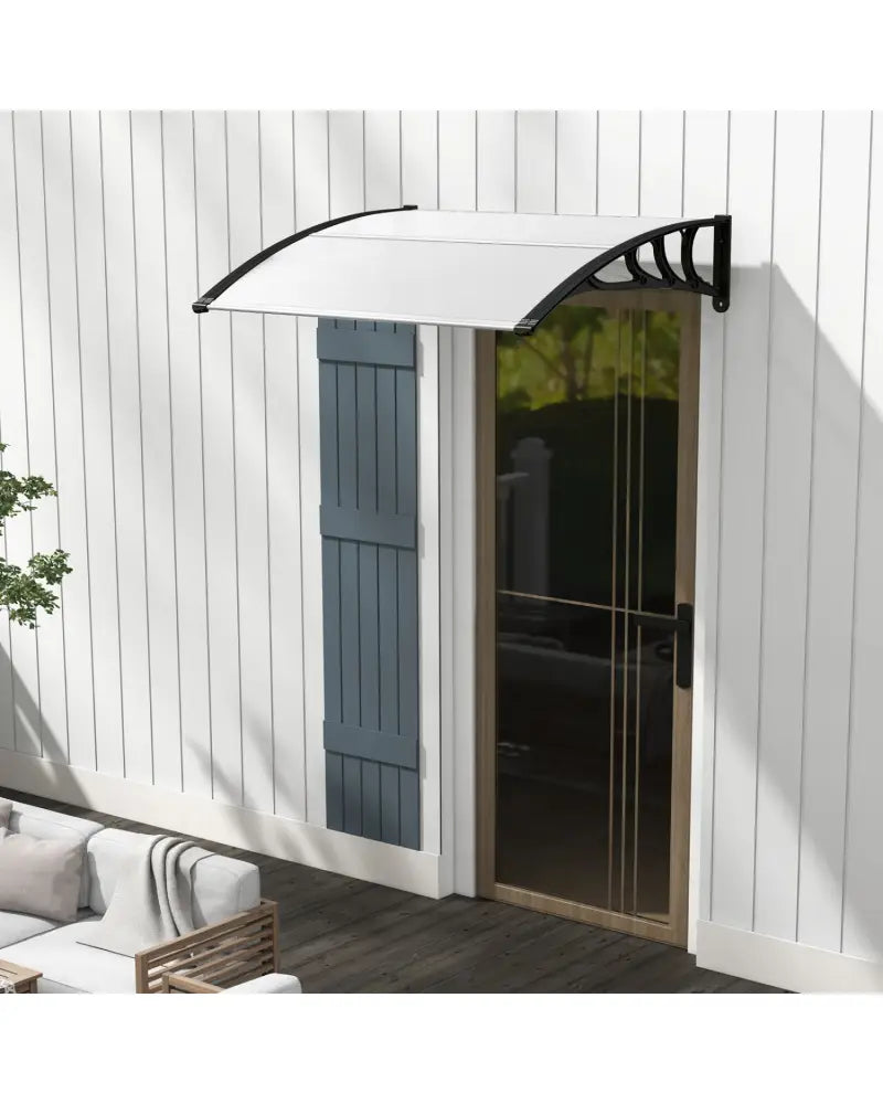 48 x 40 Inch Outdoor Front Door Window Awning Door Canopy Exterior-Black - Black - Outdoor Shades