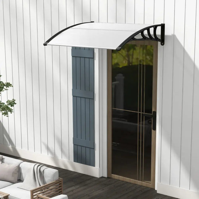 48 x 40 Inch Outdoor Front Door Window Awning Door Canopy Exterior-Black - Black - Outdoor Shades