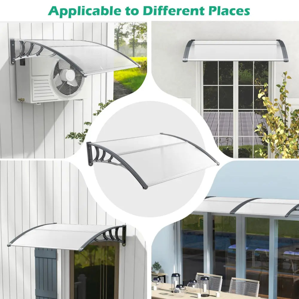 48 x 40 Inch Outdoor Front Door Window Awning Door Canopy Exterior-Gray - Gray - Outdoor Shades