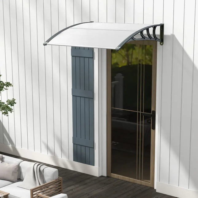 48 x 40 Inch Outdoor Front Door Window Awning Door Canopy Exterior-Gray - Gray - Outdoor Shades