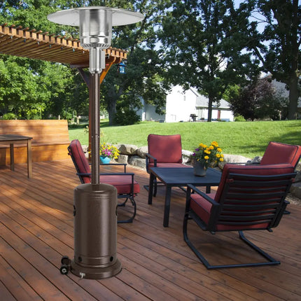 48000 BTU Stainless Steel Propane Patio Heater with Trip over Protection-Bronze - Bronze - Patio Heaters