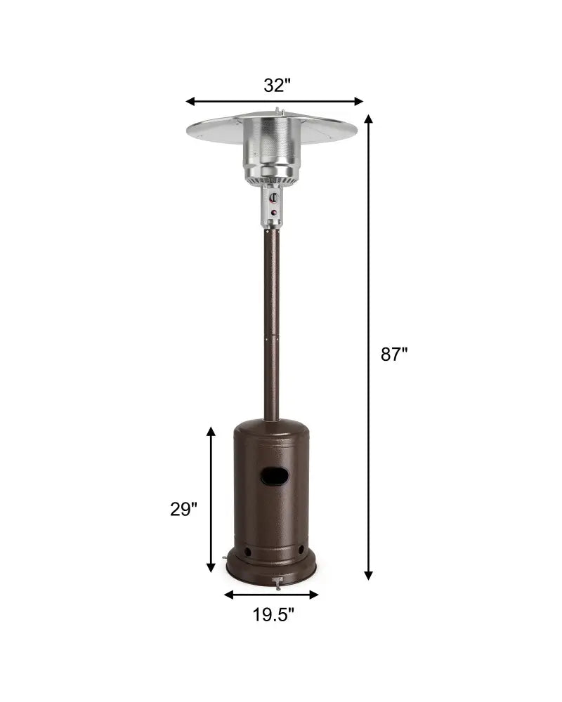 48000 BTU Stainless Steel Propane Patio Heater with Trip over Protection-Bronze - Bronze - Patio Heaters