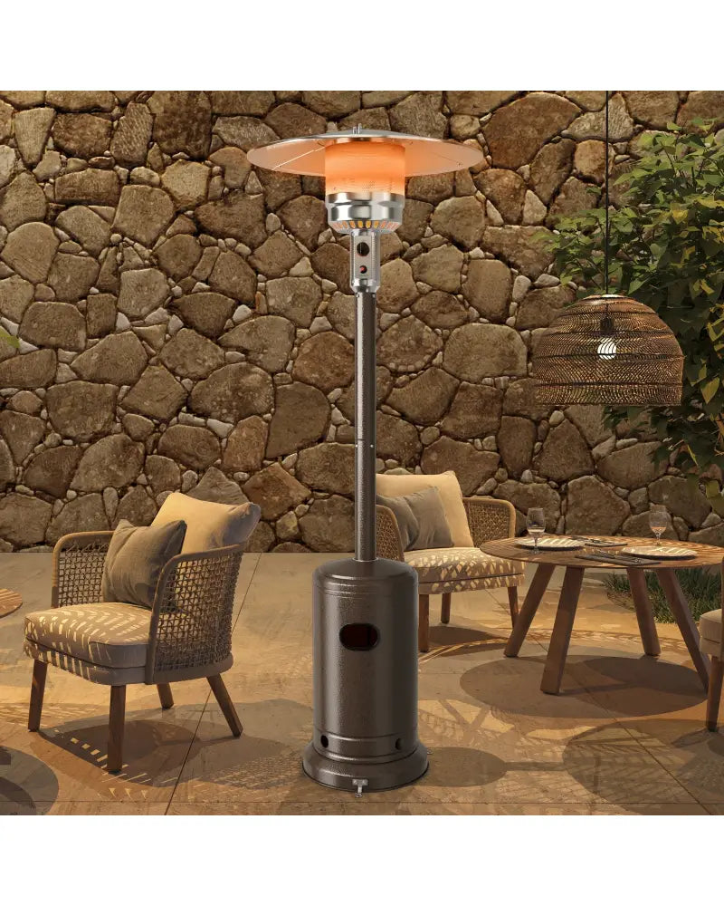 48000 BTU Stainless Steel Propane Patio Heater with Trip over Protection-Bronze - Bronze - Patio Heaters