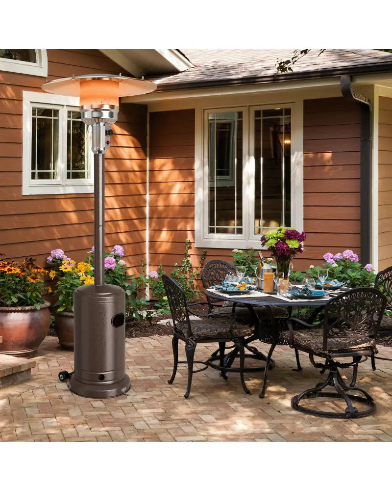 48000 BTU Stainless Steel Propane Patio Heater with Trip over Protection-Bronze - Bronze - Patio Heaters