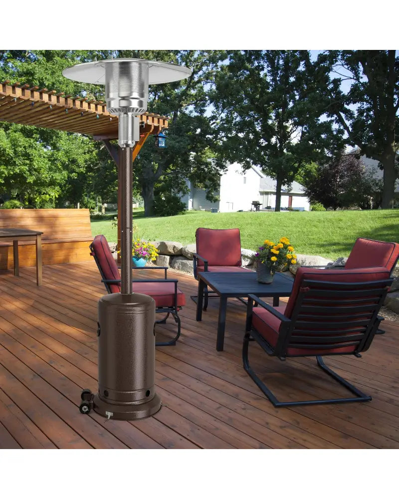 48000 BTU Stainless Steel Propane Patio Heater with Trip over Protection-Bronze - Bronze - Patio Heaters