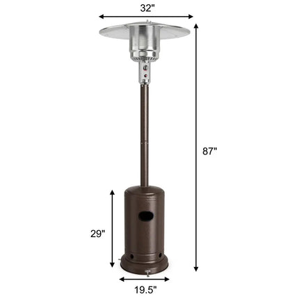 48000 BTU Stainless Steel Propane Patio Heater with Trip over Protection-Bronze - Bronze - Patio Heaters