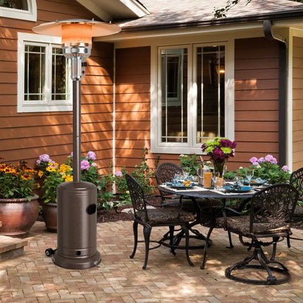 48000 BTU Stainless Steel Propane Patio Heater with Trip over Protection-Bronze - Bronze - Patio Heaters