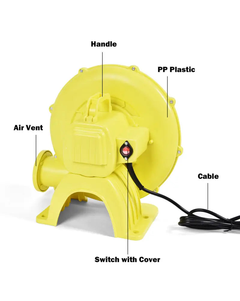 480W 0.6 HP Air Blower Pump Fan for Inflatable Bounce House - Yellow - Air Blowers