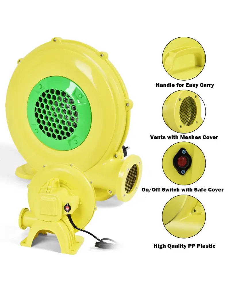 480W 0.6 HP Air Blower Pump Fan for Inflatable Bounce House - Yellow - Air Blowers