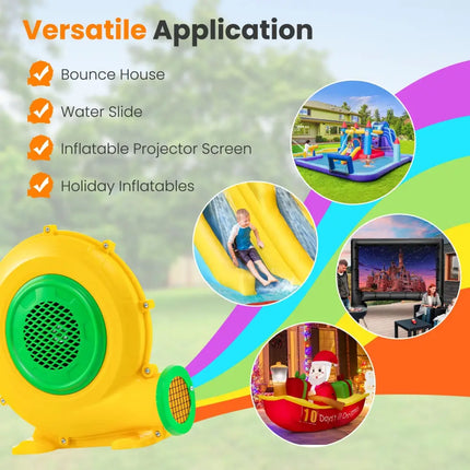 480W Air Blower Air Pump Fan with Convenient Handle and Ground Stakes-480W - Yellow - Air Blowers