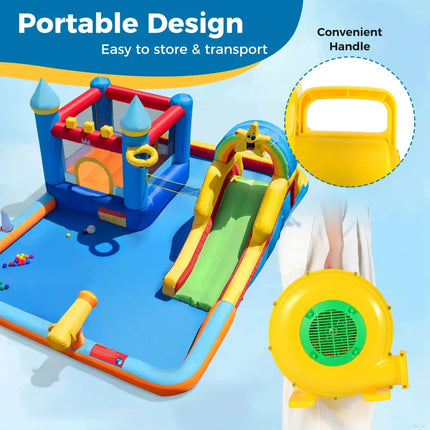 480W Bounce House Blower with Handle and Ground Stakes - Air Blowers