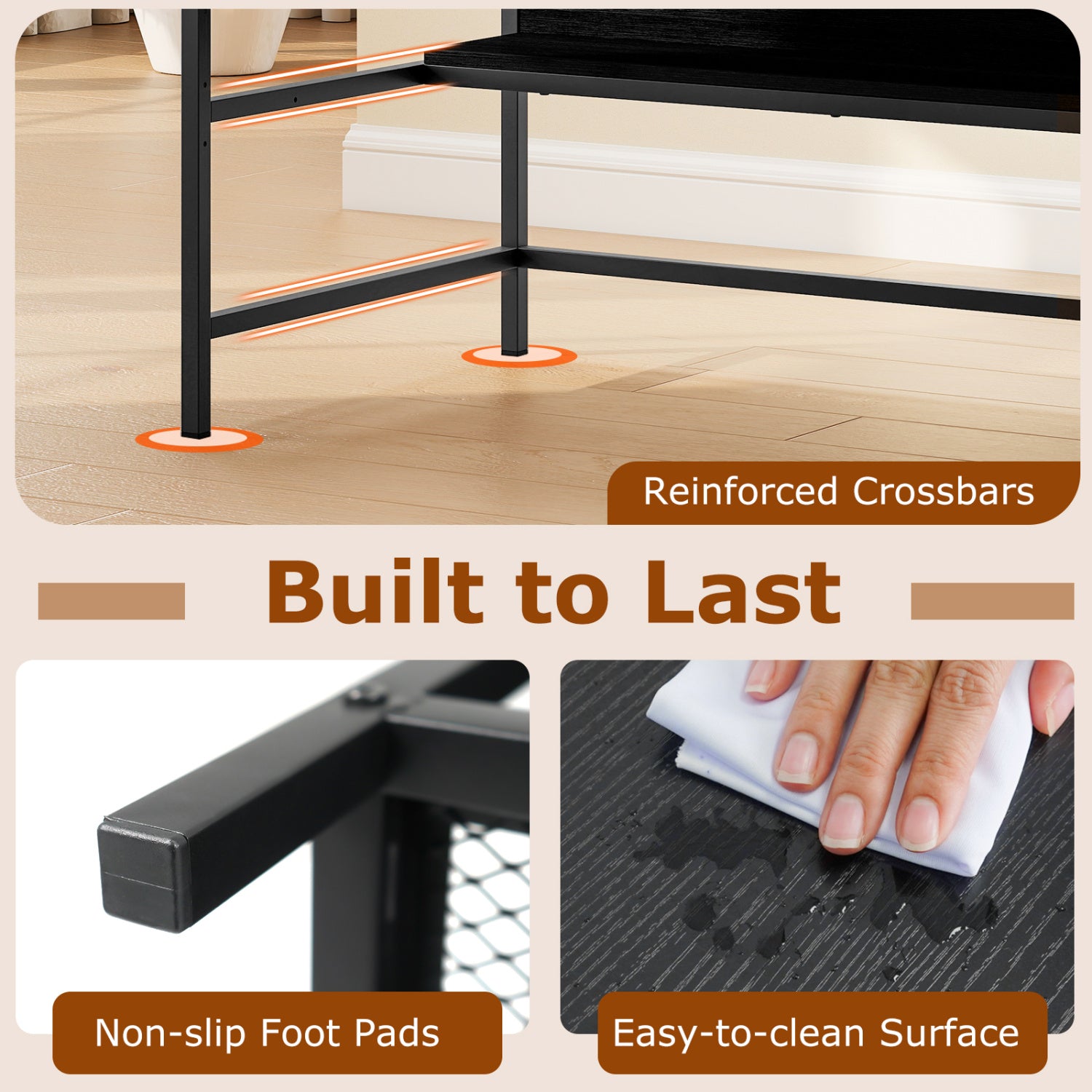 48 Inch Computer Desk with Power Outlets and Storage Shelves-Black